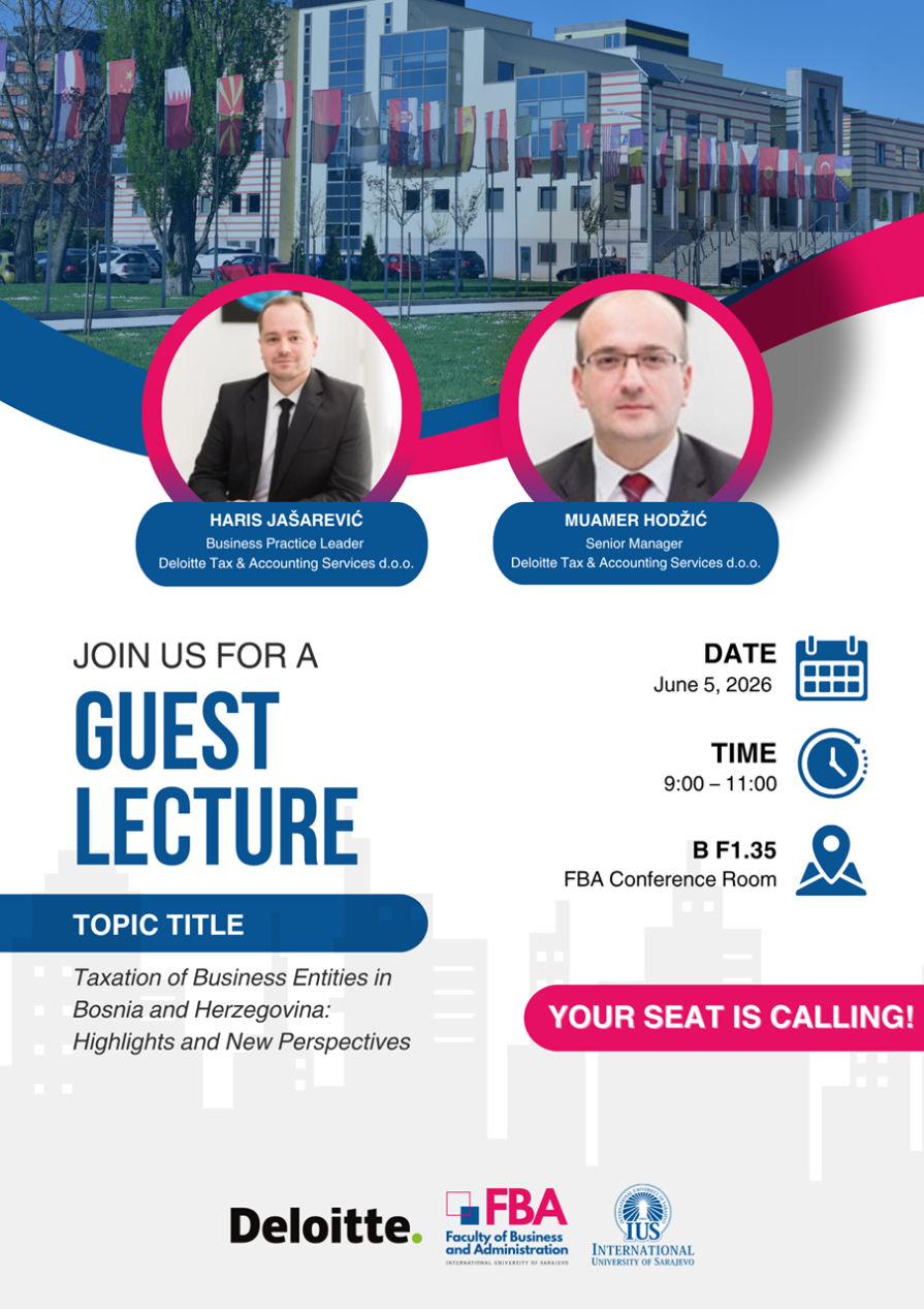 FBA Guest Lecture: Taxation of Business Entities in Bosnia and Herzegovina: Highlights and New Perspectives